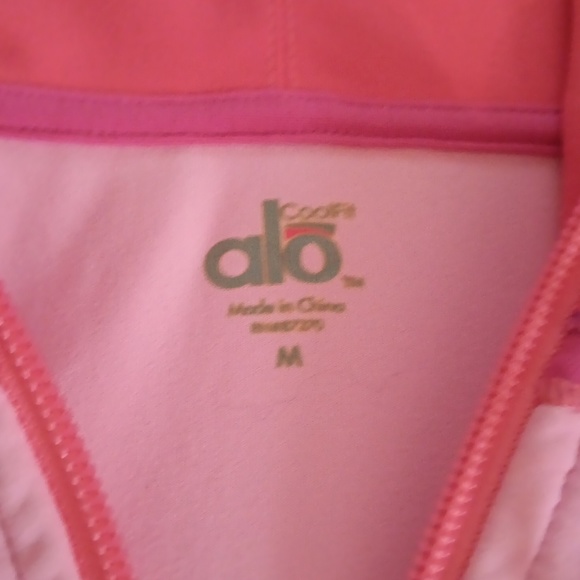 Alo Yoga Pink Full Zip Nylon Hooded Jacket - Picture 2 of 11